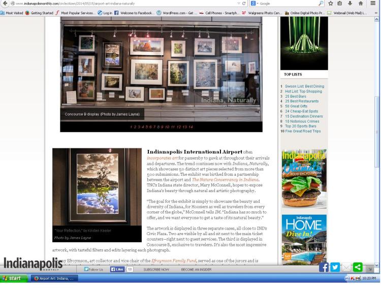 Indianapolis Monthly article 5-15-14