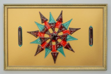 Triangles, fused glass by Edith Acton