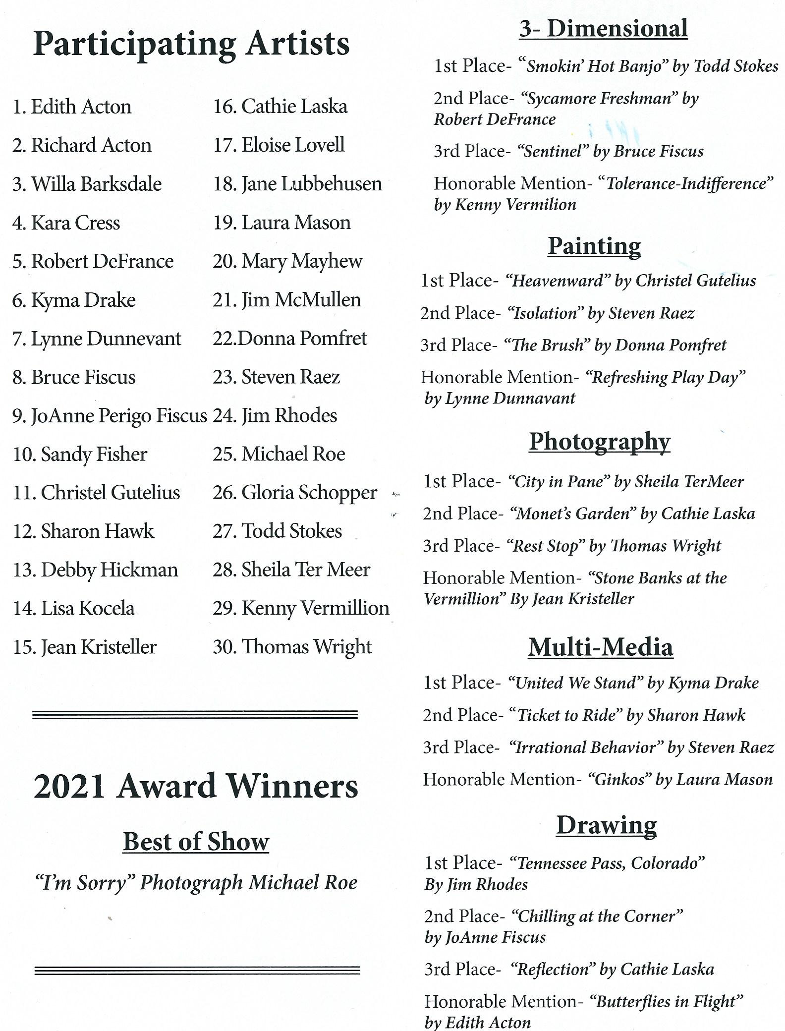 2021 WVAG Spring SHOW